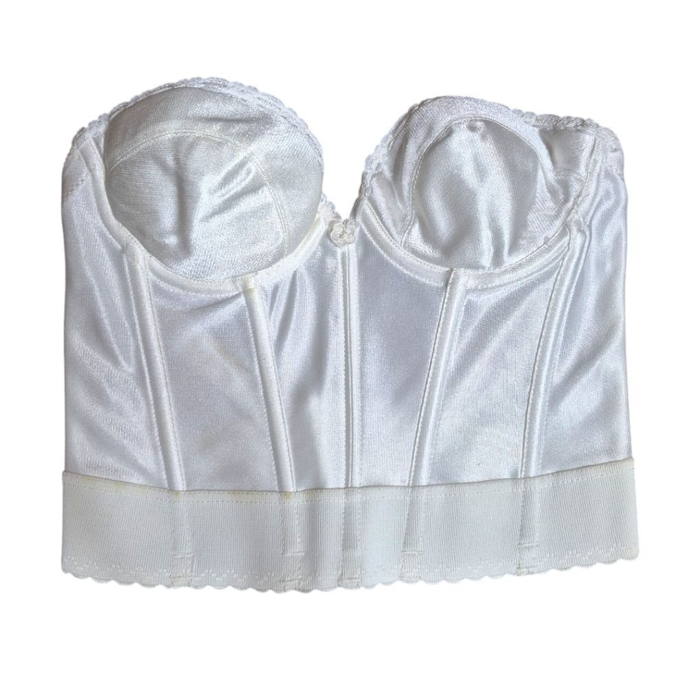 Vintage ILGW Union Made Corset Corset Bustier Petticoat Place Bra White Size 34B